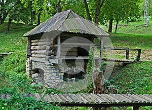 Old style wooden house in etno park