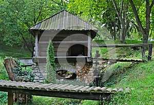 Old style wooden house in etno park