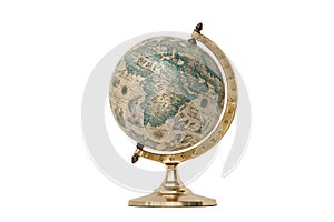 Old Style World Globe - Isolated on White