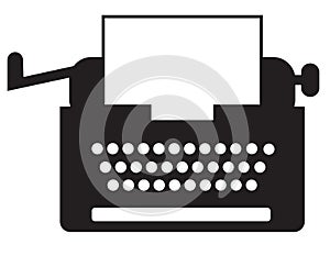 Old styled vintage typewriter icon. retro typewriter sign. flat style