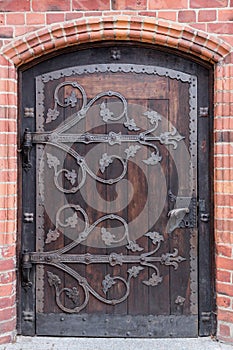 Old stylish door in Polish cathedlak