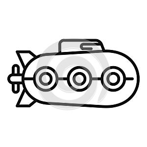 Old submarine icon outline vector. Sea ship