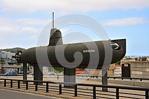 Old submarine near the Tibidabo in Barcelona