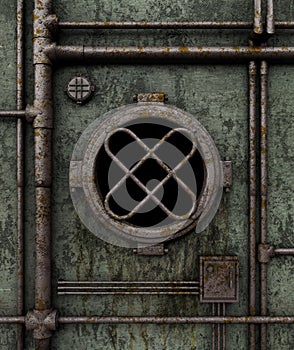 Old submarine porthole