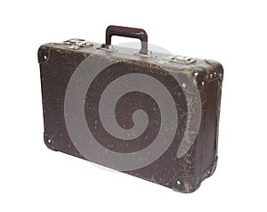 Old suitcase with clipping path