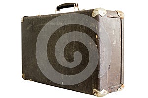 Old suitcase on a white background