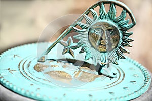 Old sun clock dial - Vintage sundial