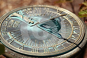 Old sun clock dial - Vintage sundial