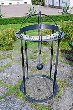 Old sundial in a big Swedish garden