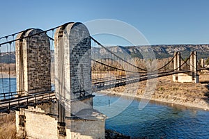 The old suspension bridge of Mallemort - Bouches-du-Rhone France