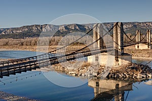 The old suspension bridge of Mallemort - Bouches-du-Rhone France