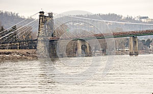 Old suspension bridge in Wheeling