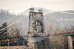 Old suspension bridge in Wheeling