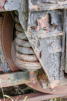 Old suspension of locomotives and wagons. Wheel suspension used