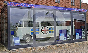 Old swedish city bus in castle of Malmo