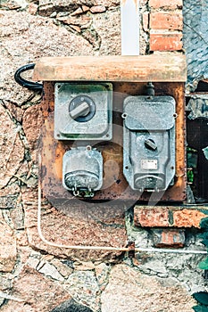 Old switchboard in a farm