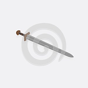 Old sword medieval weapon isolated on white background