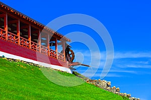 Old syle house with water mill