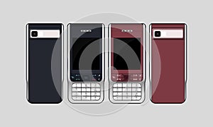 Old Symbian Slide Mobile Phone - Vector Design