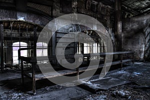 Old table at the factory