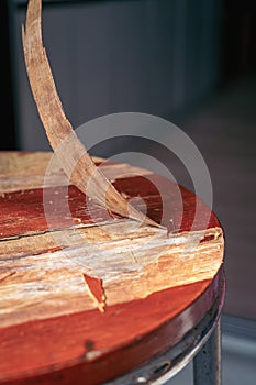 old table scraper spokeshave scapele exotic hardwood sawdust board chip shavings