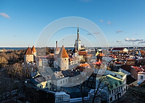 Old Tallinn, city walls, towers, churches. Estonia