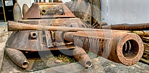 Old tank parts in Phonsavan