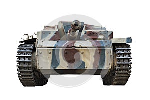 Old Tank on white background