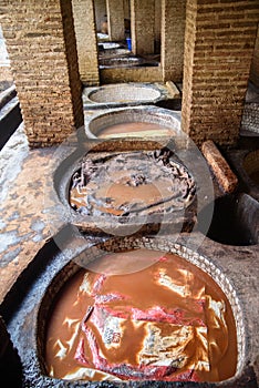 Old tannery in Fez, Morocco