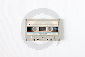 Old tape cassette, old or aged wood background. Ä°solated casette