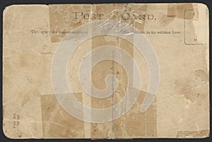 Old taped Postcard back