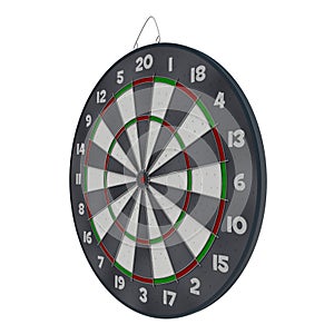 Old target dartboard isolate on white.