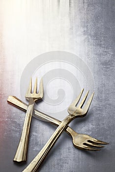 Old and Tarnished Gold Forks