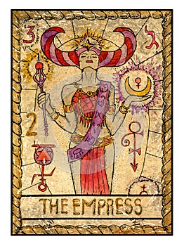 Old tarot cards. Full deck. The Empress