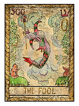 Old tarot cards. Full deck. The Fool