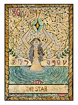 Old tarot cards. Full deck. The Star