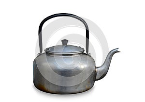 Old tea kettle isolated on white background