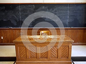 Old teacher's desk photo