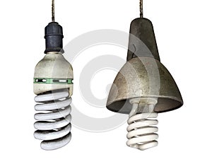 Old technology and wasting electricity, burned out light bulb - no idea concept