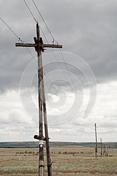 Old telegraph poles photo