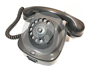 old telephon with rotary dial