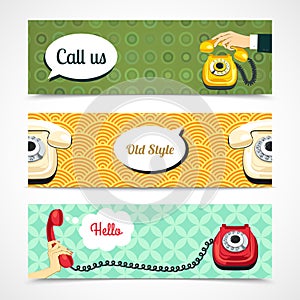 Old telephone banners horizontal