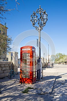 old telephone booth in Valletta, Malta