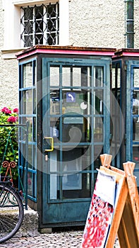 Old telephone booths on the streets of Salzburg