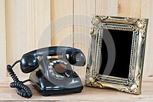 Old telephone and Picture frame
