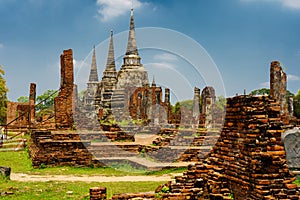 The old temple is beautiful in Ayutthaya.