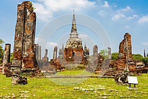 the old temple is beautiful in Ayutthaya.the many people are worship both Thai and foreigners. photo