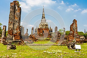 the old temple is beautiful in Ayutthaya.the many people are worship both Thai and foreigners.