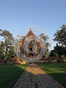 Old Temple buddha in Thai temple Wat Thai Phichit historian pa