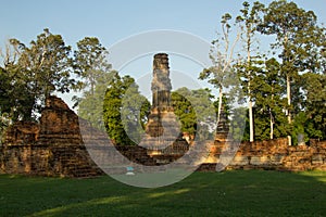 Old Temple, Old Pagoda buddha in Thai temple Wat Thai Phichit